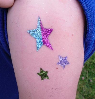 Glitter Stars Arm Tattoo Pic